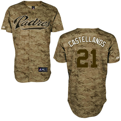 Alex Castellanos #21 mlb Jersey-San Diego Padres Women's Authentic Camo Baseball Jersey